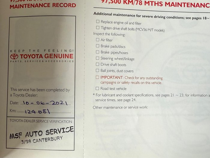 2003 Toyota Camry Ateva ACV36R Titan Silver