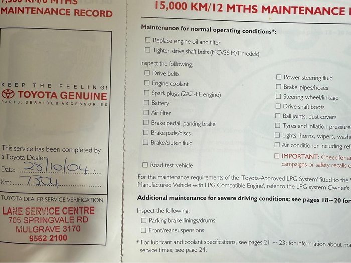 2003 Toyota Camry Ateva ACV36R Titan Silver