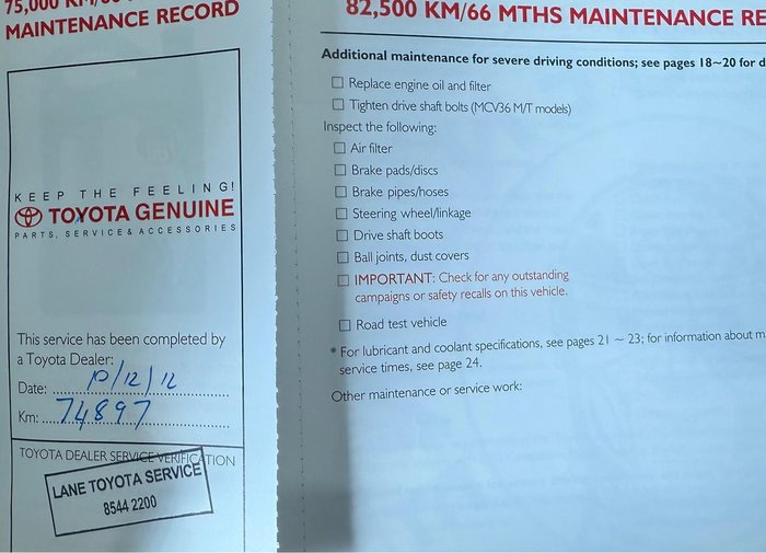 2003 Toyota Camry Ateva ACV36R Titan Silver