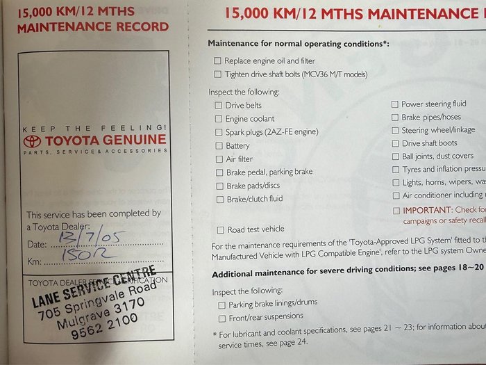 2003 Toyota Camry Ateva ACV36R Titan Silver