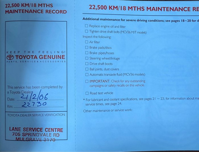 2003 Toyota Camry Ateva ACV36R Titan Silver