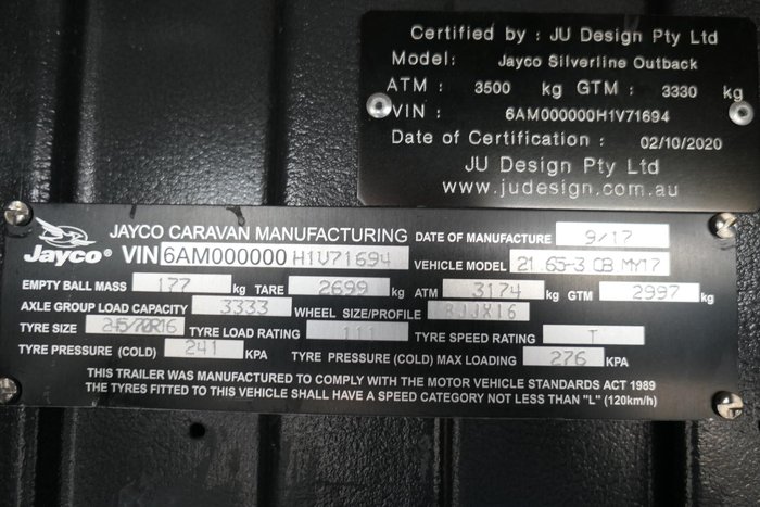 2017 Jayco Silverline 21.65-3 Ob My17