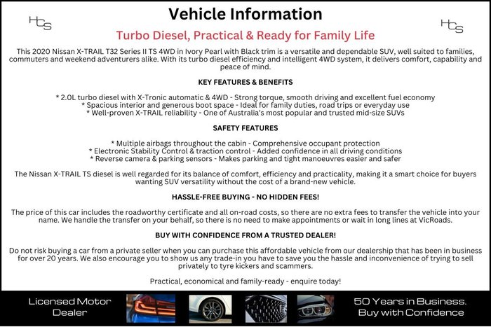 2020 Nissan X-TRAIL TS T32 Series II 4X4 On Demand Ivory Pearl