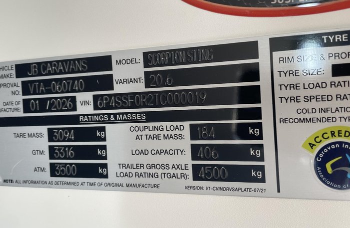 2026 JB Caravans Scorpion Sting (20'6)
