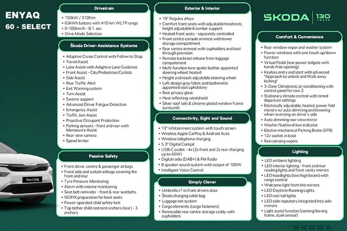 2026 SKODA Enyaq 60 Select