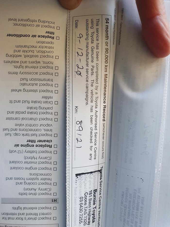 2017 Toyota Camry Atara SL ASV50R Silver Pearl