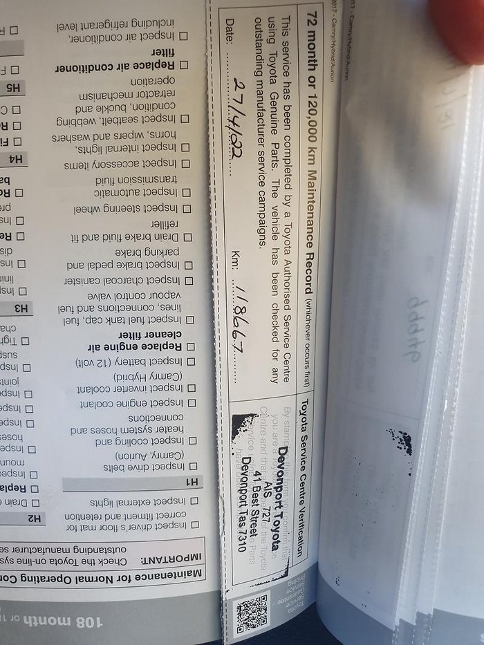 2017 Toyota Camry Atara SL ASV50R Silver Pearl