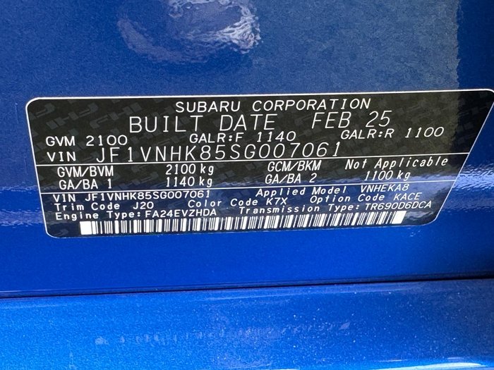 2025 Subaru WRX