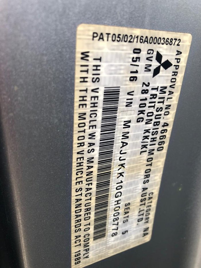 2016 Mitsubishi Triton GLX MQ MY16 4x2 Sterling Silver