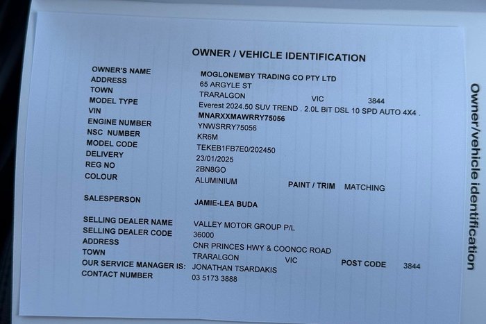 2024 Ford Everest Trend