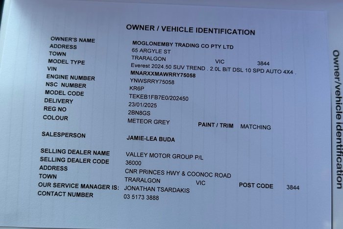 2024 Ford Everest Trend