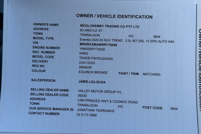 2024 Ford Everest Trend