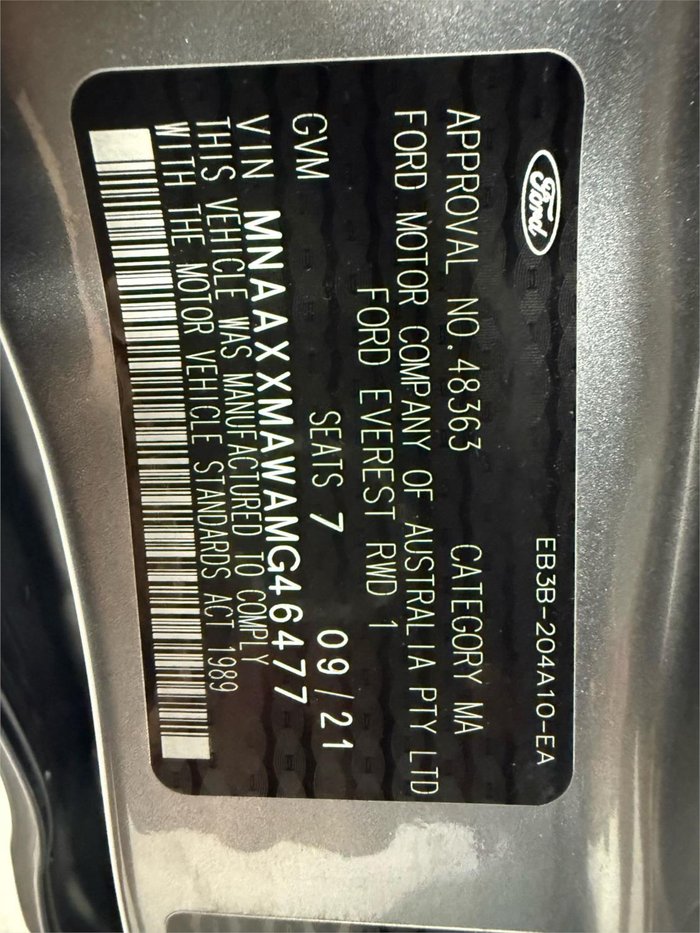 2021 Ford Everest Ambiente