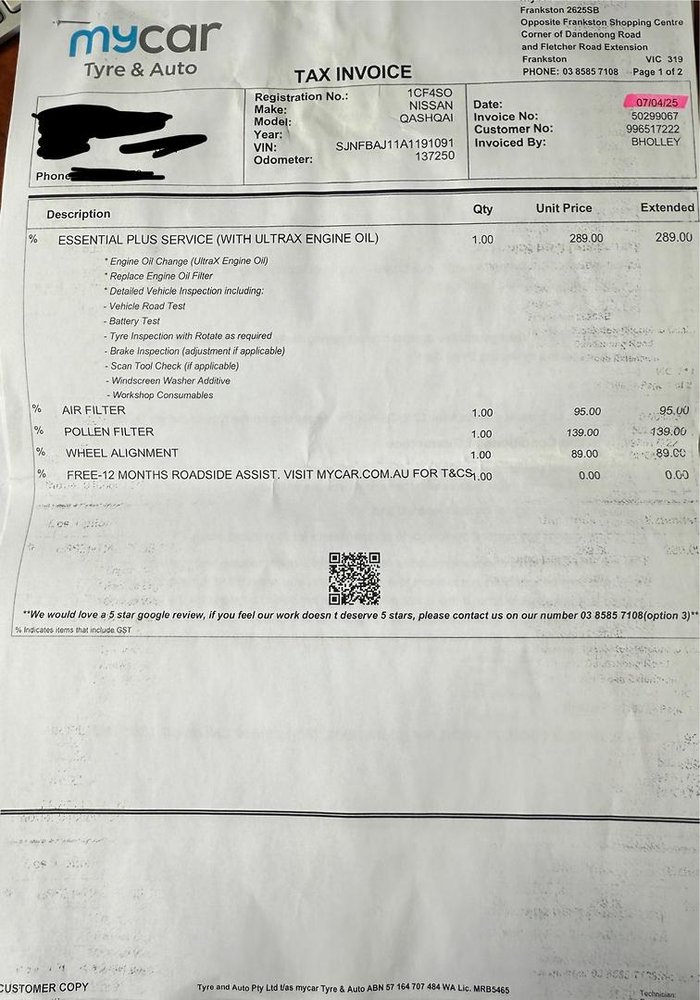 2014 Nissan QASHQAI ST J11 Pearl Black