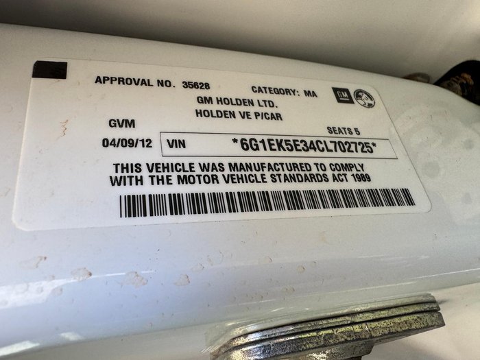 2012 Holden Commodore SV6 Z Series