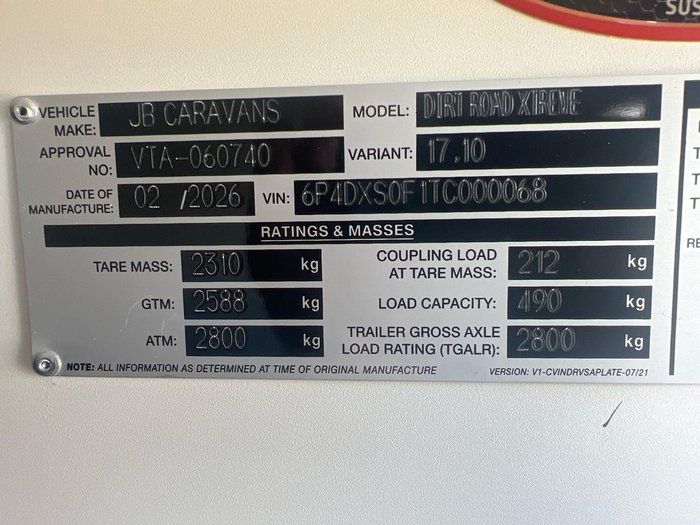 2026 JB Caravans Dirt Road Xtreme 17'10Rd