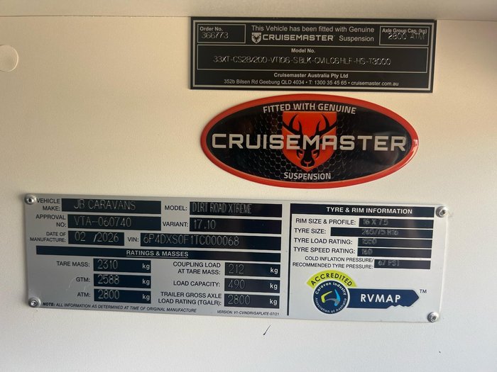 2026 JB Caravans Dirt Road Xtreme 17'10Rd