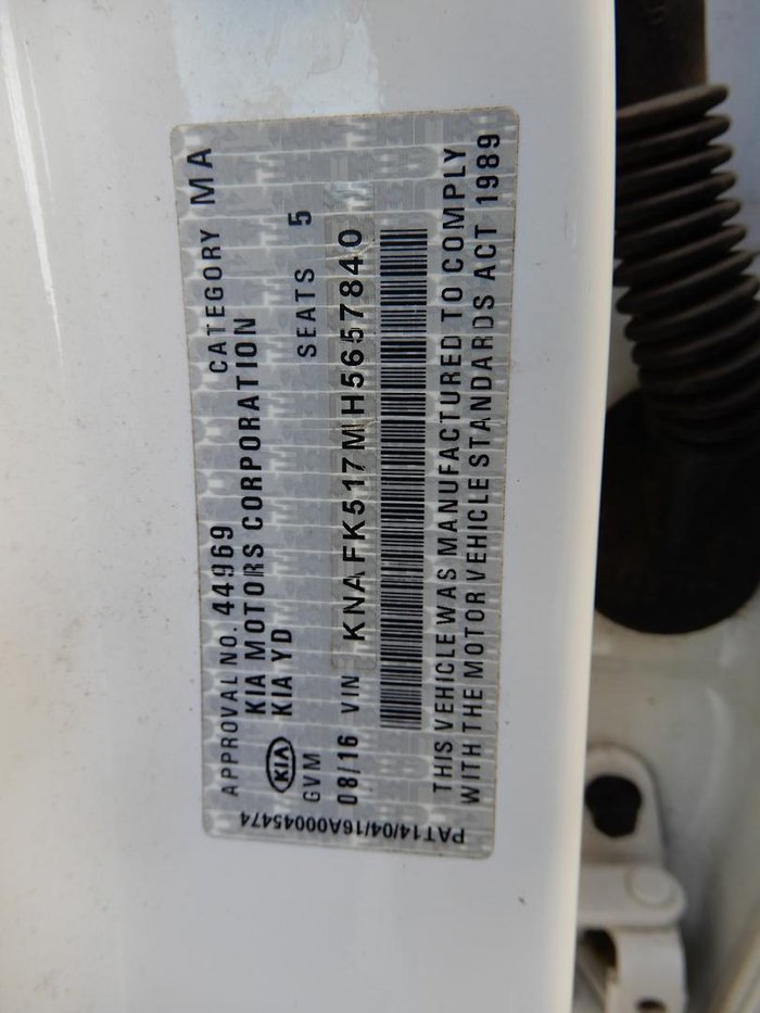 2016 Kia Cerato S YD MY17 White