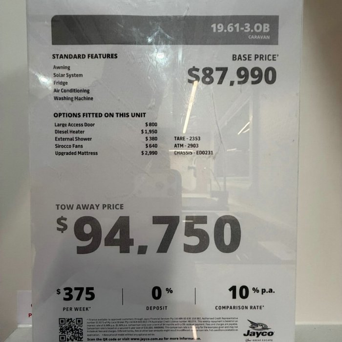 2026 JAYCO DISCOVERY 19.61-3.OB.DY-MY26