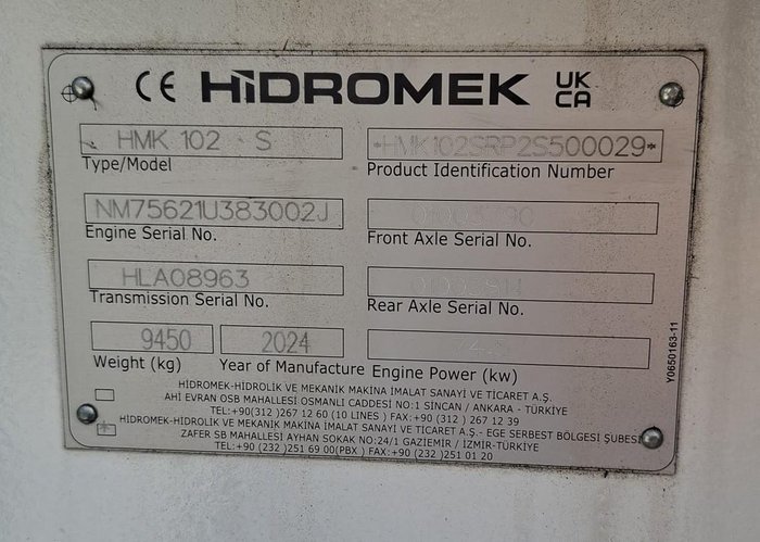 2024 Hidromek Hmk102s Supra White