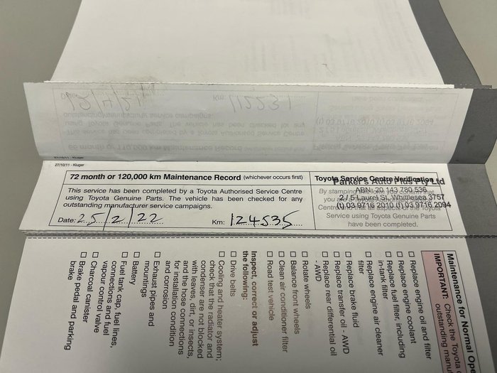 2012 Toyota Kluger Grande GSU45R MY12 AWD Graphite