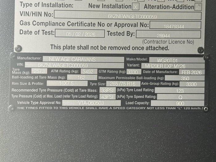 2026 New Age Caravans Manta Ray Mr20er Expedition My26