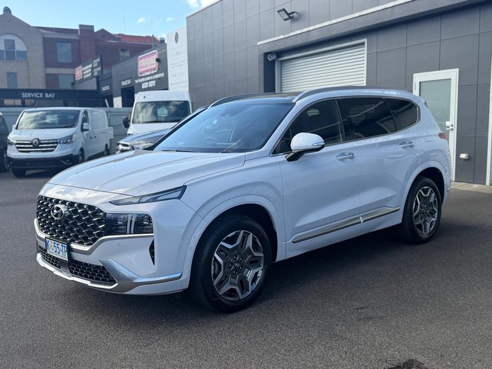 2022 Hyundai Santa Fe Hybrid Highlander TM.V4 MY23 4X4 On Demand Glacier White