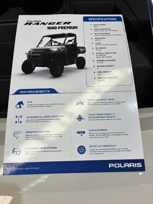 2026 Polaris RANGER 1000 PREMIUM Beige