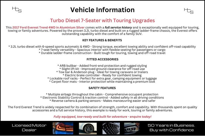 2017 Ford Everest Trend UA MY18 4X4 Dual Range Aluminium