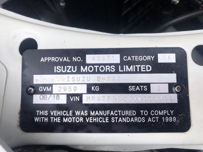 2018 Isuzu D-MAX LS-U High Ride MY18 4x2 Splash White