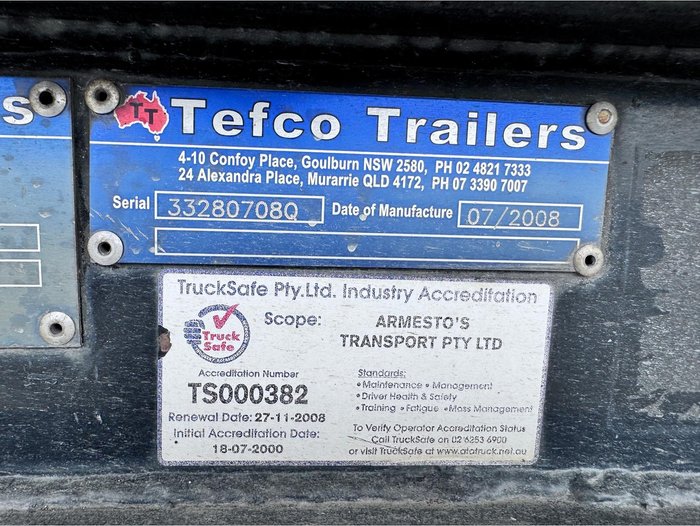 2008 Tefco Tandem B Double A Trailer