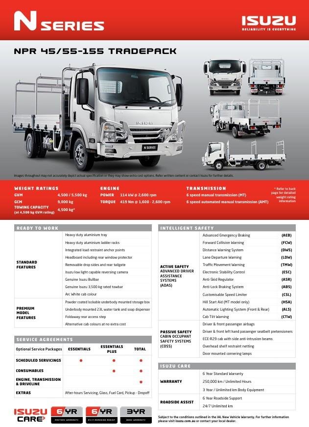 2024 Isuzu N Series NPR 45/55-155 Tradepack