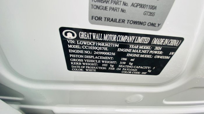 2024 GWM Ute Cannon-L CC