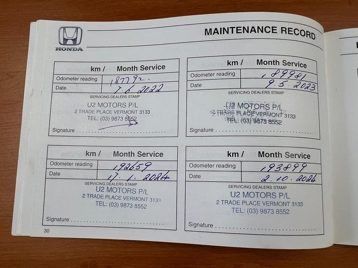 2000 Honda Odyssey 2nd Gen Super Marine Blue