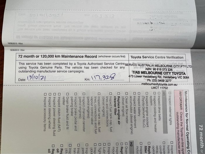 2014 Toyota Hilux SR5 KUN26R MY14 4X4 Dual Range Metal Storm