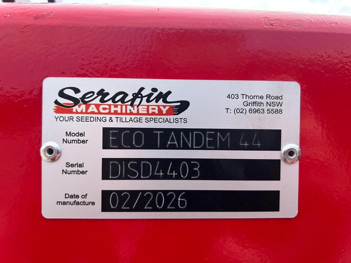 Serafin Tandem Hd 44 Plate Offset Disc 6.6M New