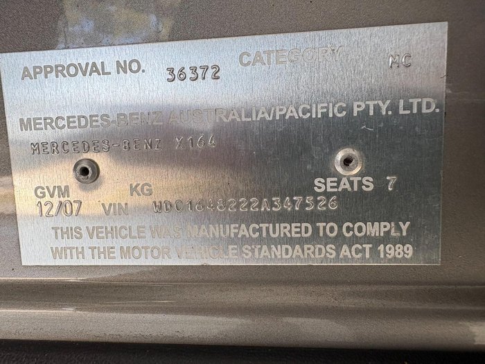 2007 Mercedes-Benz GL-Class GL320 CDI X164 4X4 Constant Cubanite Silver