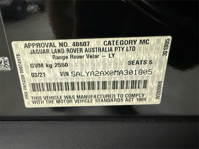 2021 Land Rover Range Rover Velar P250 R-Dynamic S