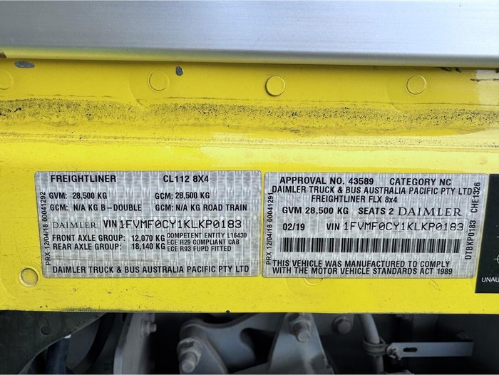 2019 Freightliner Cl112