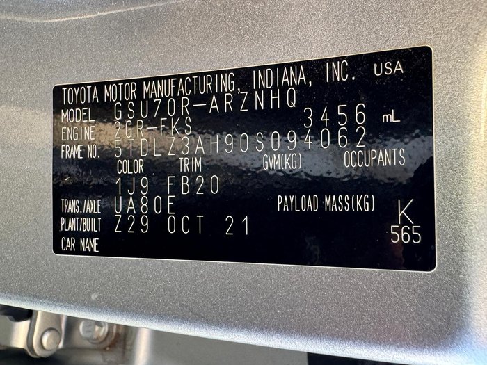 2021 Toyota Kluger GX