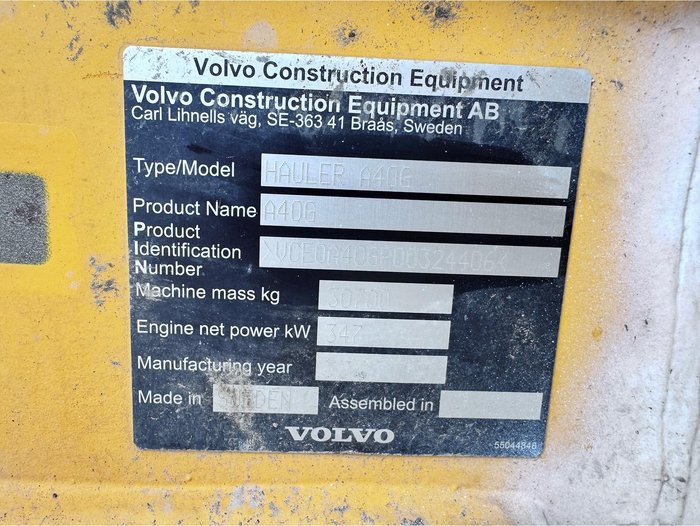 2022 Volvo A40g