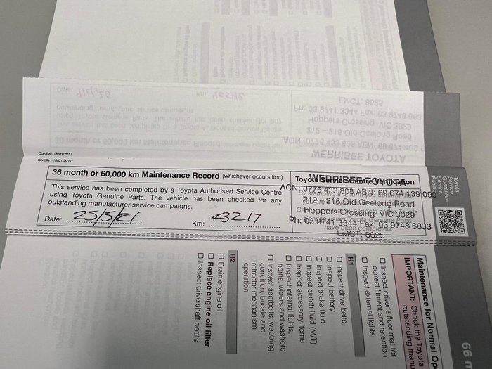 2018 Toyota Corolla Ascent Sport ZRE182R Crystal Pearl