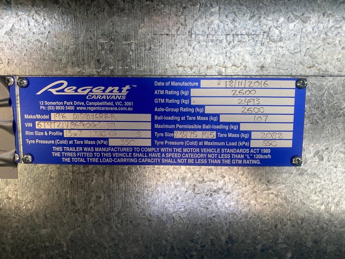 2016 Regent Discoverer 20'6