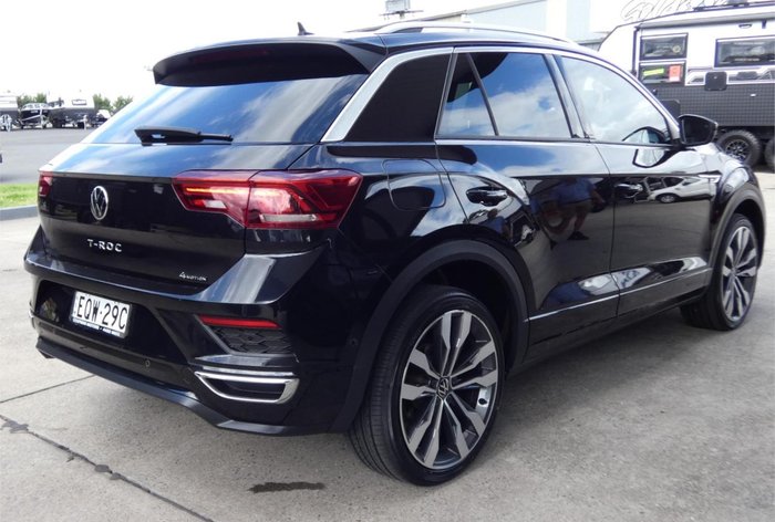 2021 Volkswagen T-Roc 140TSI Sport A11 MY22 Four Wheel Drive Deep Black Pearl