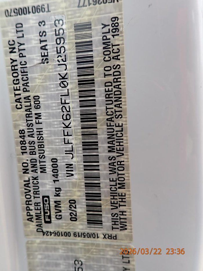 2020 Fuso Fighter 1424 WHITE