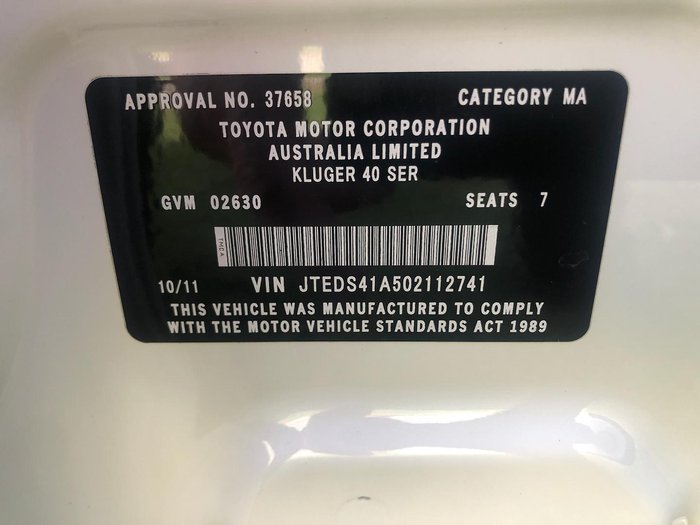 2011 Toyota Kluger KX-R