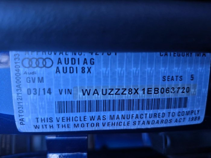 2014 Audi A1 Ambition 8X MY14 Scuba Blue