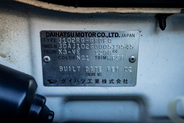 2002 Daihatsu Terios DX J102 4X4 Constant Yellow