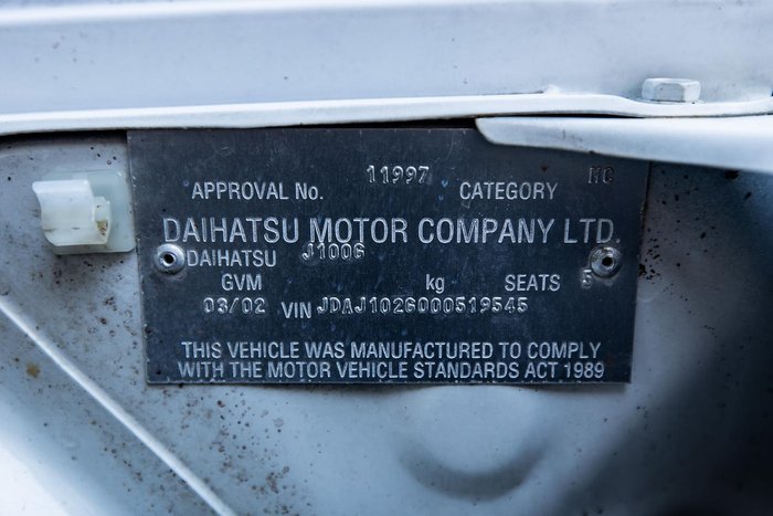 2002 Daihatsu Terios DX J102 4X4 Constant Yellow