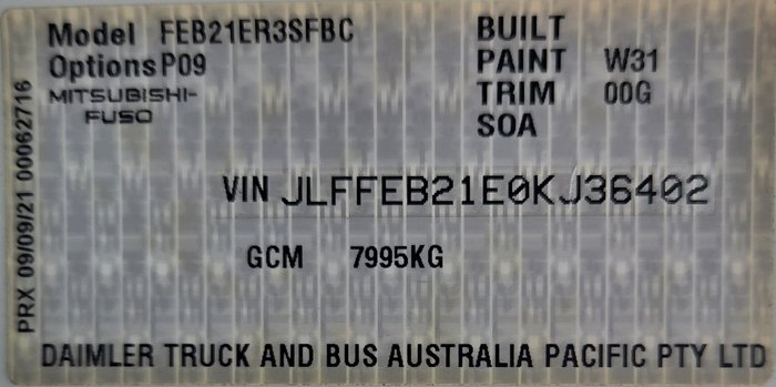 2021 Fuso Canter 515 WHITE